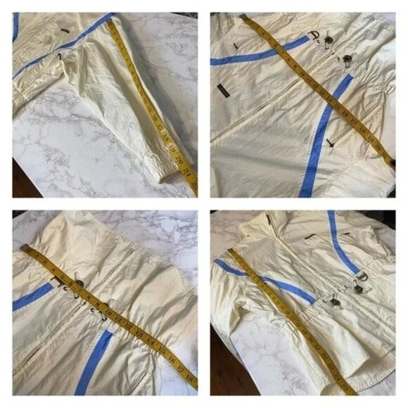 Vintage Descente Women's Ski Jacket Size XS Water-Resistant Cream & Blue Adjusta - Picture 5 of 13